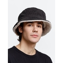 Панама Bucket двусторонняя, темно-серая с бежевым, размер M/L для нанесения логотипа