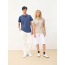 Рубашка поло унисекс Pulse, синяя (джинс), размер L для нанесения логотипа