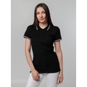 Рубашка поло женская Virma Stripes Lady, черная, размер S для нанесения логотипа