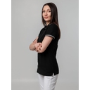 Рубашка поло женская Virma Stripes Lady, черная, размер S для нанесения логотипа
