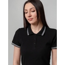Рубашка поло женская Virma Stripes Lady, черная, размер S для нанесения логотипа