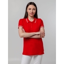 Рубашка поло женская Virma Stripes Lady, красная, размер L для нанесения логотипа