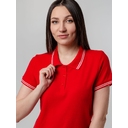 Рубашка поло женская Virma Stripes Lady, красная, размер L для нанесения логотипа