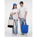 Сумка для покупок на молнии Shopaholic Zip, синяя для нанесения логотипа
