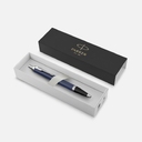 Ручка шариковая Parker IM Core Matte Blue CT, темно-синяя с черным для нанесения логотипа