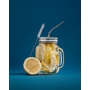 Набор Mellow, с изогнутой трубочкой, серебристый для нанесения логотипа