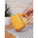 Кружка с пробковой подставкой Corky, желтая для нанесения логотипа