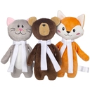 Мягкая игрушка Beastie Toys, мишка с белым шарфом для нанесения логотипа