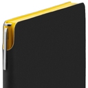 Ежедневник Flexpen Black, недатированный, черный с желтым для нанесения логотипа