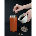 Термостакан с ситечком No Leak Infuser, оранжевый для нанесения логотипа