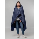 Плед-пончо для пикника SnapCoat, синий для нанесения логотипа