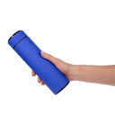 Смарт-бутылка с заменяемой батарейкой Long Therm Soft Touch, синяя для нанесения логотипа