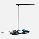 Настольная лампа с беспроводной зарядкой Power Light, черная для нанесения логотипа