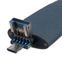 Флешка Pebble Universal, USB 3.0, серо-синяя, 32 Гб для нанесения логотипа