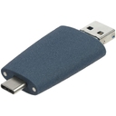 Флешка Pebble Universal, USB 3.0, серо-синяя, 32 Гб для нанесения логотипа