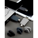 Флешка Pebble Universal, USB 3.0, серо-синяя, 32 Гб для нанесения логотипа