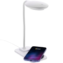 Настольная лампа с беспроводной зарядкой Modicum, белая для нанесения логотипа