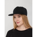 Бейсболка Snapback с прямым козырьком, черная для нанесения логотипа