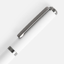 Ручка шариковая Inkish Gunmetal в футляре, белая для нанесения логотипа