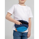 Поясная сумка детская Kiddo, синяя с голубым для нанесения логотипа