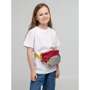 Поясная сумка детская Kiddo, бордовая с серым для нанесения логотипа