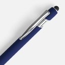 Ручка шариковая Pointer Soft Touch со стилусом, темно-синяя для нанесения логотипа