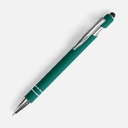 Ручка шариковая Pointer Soft Touch со стилусом, зеленая для нанесения логотипа