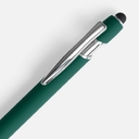 Ручка шариковая Pointer Soft Touch со стилусом, зеленая для нанесения логотипа