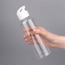 Бутылка для воды Plaske, прозрачная с белой крышкой для нанесения логотипа