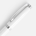 Ручка шариковая Letra Chrome, глянцевая, белая для нанесения логотипа
