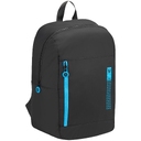 Складной рюкзак Compact Neon, черный с голубым для нанесения логотипа