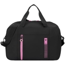Сумка дорожная Compact Neon, черная с розовым для нанесения логотипа