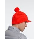 Вязаная шапка с козырьком Peaky, красная (кармин) для нанесения логотипа