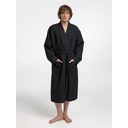 Халат вафельный Kimono, черный, размер M/L для нанесения логотипа