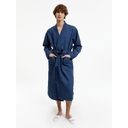 Халат вафельный Kimono, темно-синий, размер M/L для нанесения логотипа