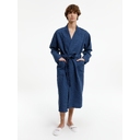 Халат вафельный Kimono, темно-синий, размер M/L для нанесения логотипа