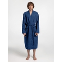 Халат вафельный Kimono, темно-синий, размер M/L для нанесения логотипа