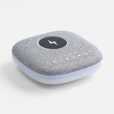 Bluetooth-колонка с беспроводной зарядкой и подсветкой Terrafonic, серая для нанесения логотипа
