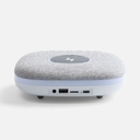 Bluetooth-колонка с беспроводной зарядкой и подсветкой Terrafonic, серая для нанесения логотипа