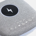 Bluetooth-колонка с беспроводной зарядкой и подсветкой Terrafonic, серая для нанесения логотипа