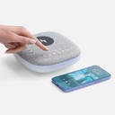 Bluetooth-колонка с беспроводной зарядкой и подсветкой Terrafonic, серая для нанесения логотипа