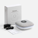 Bluetooth-колонка с беспроводной зарядкой и подсветкой Terrafonic, серая для нанесения логотипа