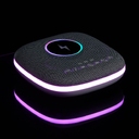 Bluetooth-колонка с беспроводной зарядкой и подсветкой Terrafonic, серая для нанесения логотипа