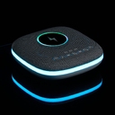 Bluetooth-колонка с беспроводной зарядкой и подсветкой Terrafonic, серая для нанесения логотипа