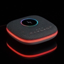Bluetooth-колонка с беспроводной зарядкой и подсветкой Terrafonic, серая для нанесения логотипа