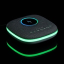 Bluetooth-колонка с беспроводной зарядкой и подсветкой Terrafonic, серая для нанесения логотипа