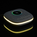 Bluetooth-колонка с беспроводной зарядкой и подсветкой Terrafonic, серая для нанесения логотипа