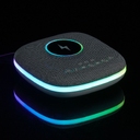 Bluetooth-колонка с беспроводной зарядкой и подсветкой Terrafonic, серая для нанесения логотипа