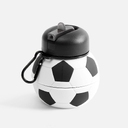 Складная бутылка для воды Football Flex, белая с черным для нанесения логотипа