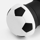 Складная бутылка для воды Football Flex, белая с черным для нанесения логотипа